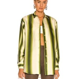 CHRISTOPHER ESBER Blurred Stripe Button Up Shirt in Lizard Stripe